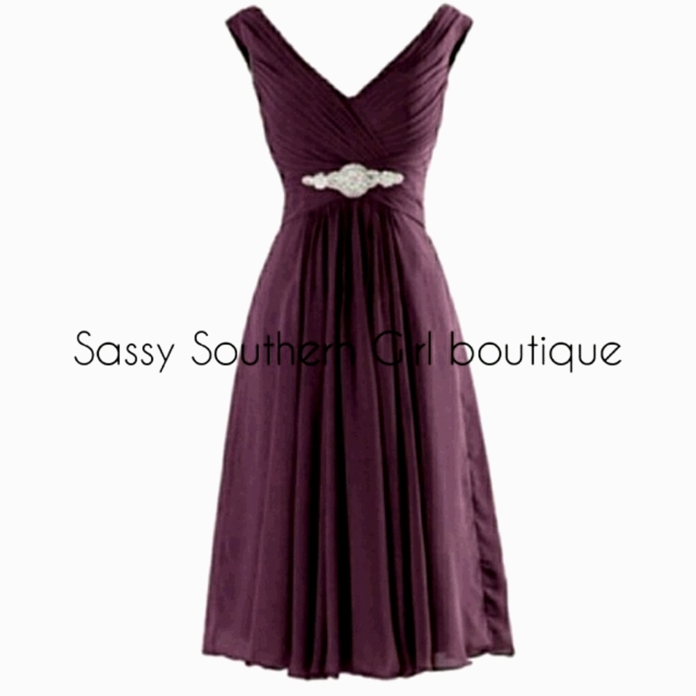 ⭐🆕 Purple plum chiffon sequin party dress